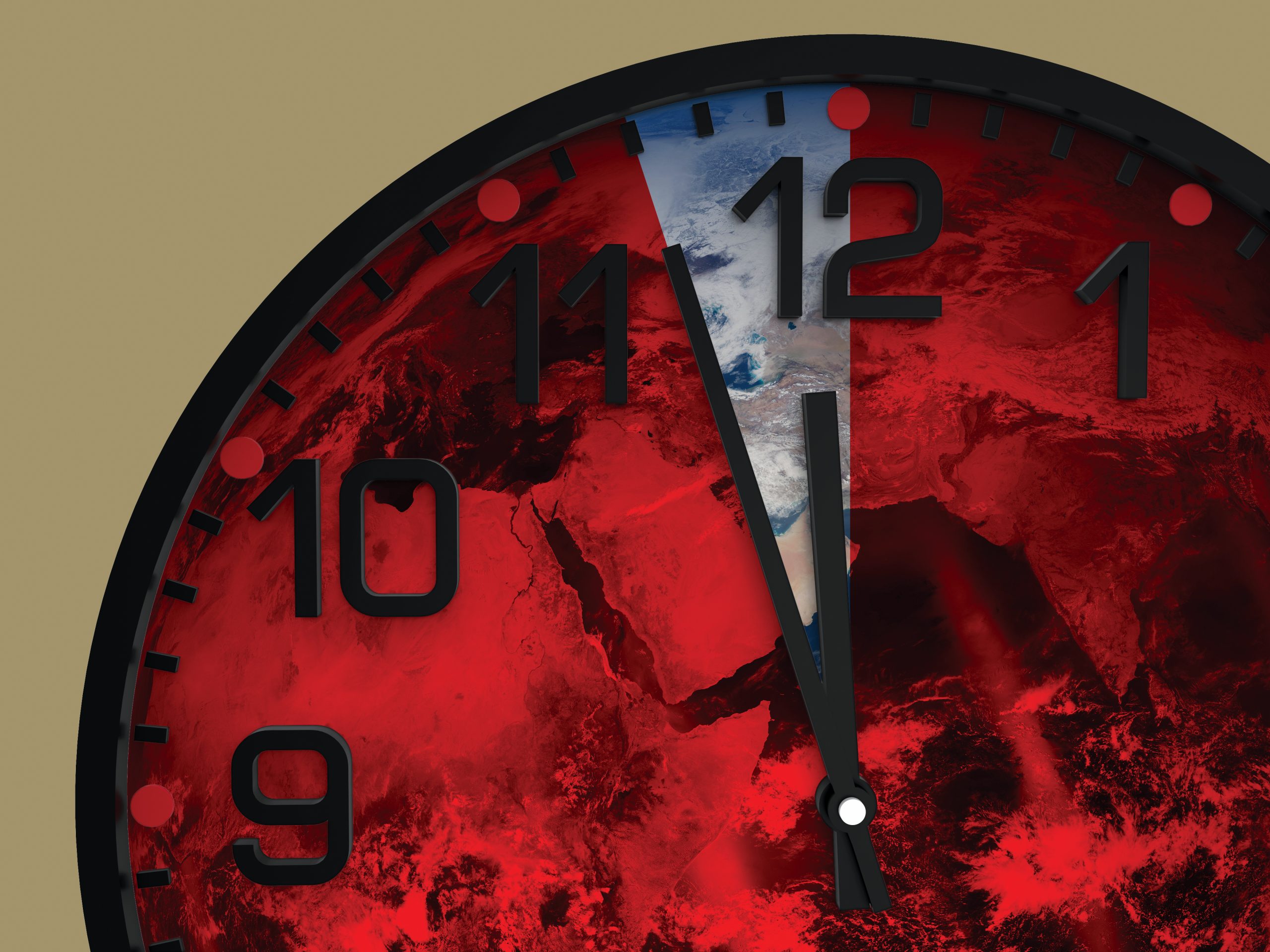 World time doomsday 23.57 hrs., Just three minutes End of the World. Elements of this image furnished by NASA